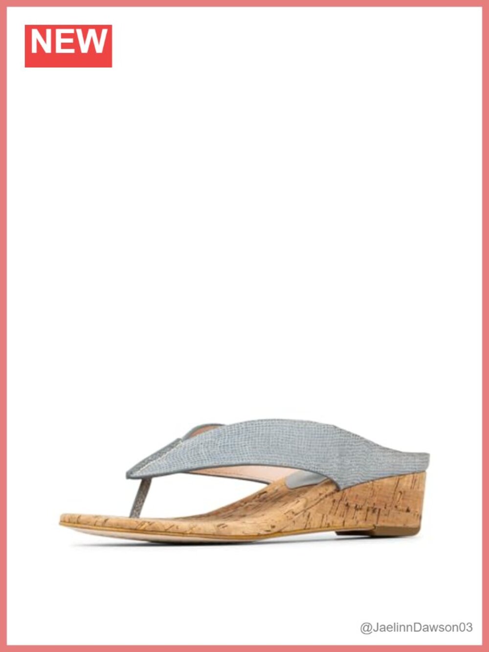 Leather Wedge Thong Sandals with Memory Foam Insole - Slip On